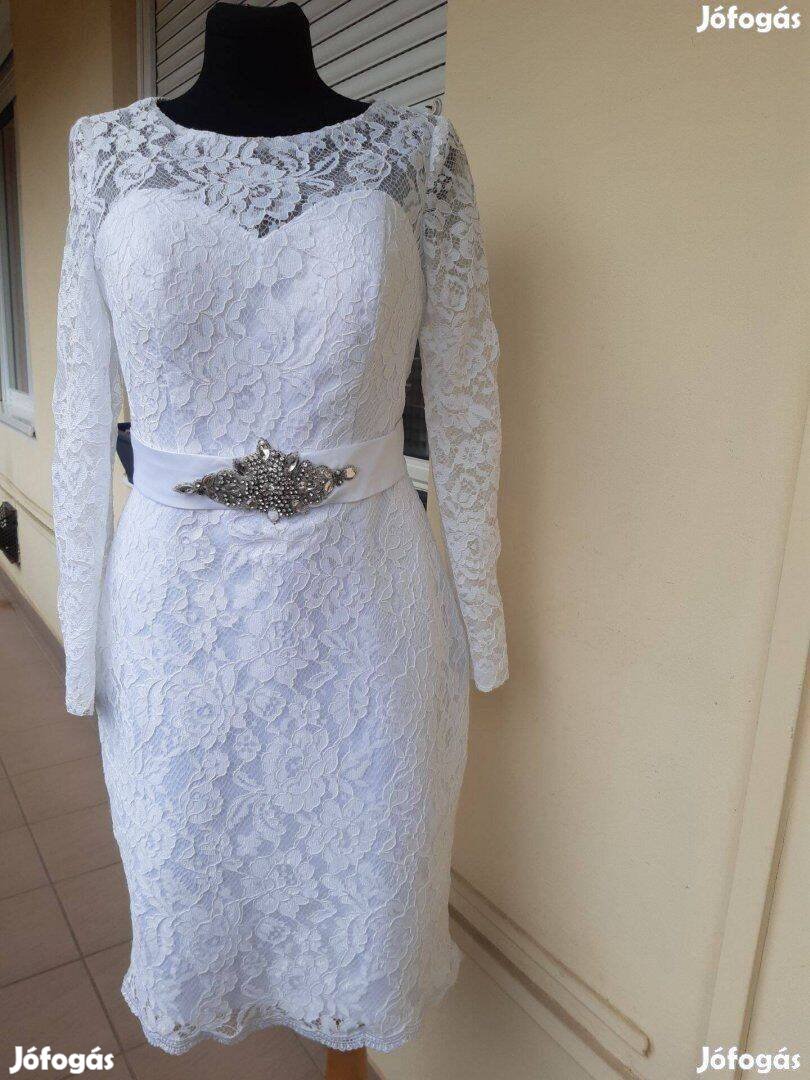 Új M-es gyönyörű hófehér, akár polgári esküvői ruha
