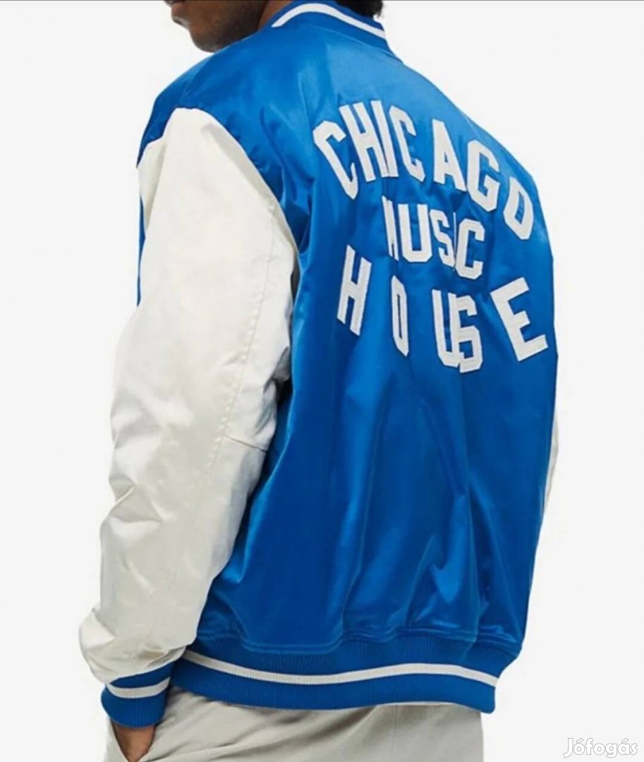 Új M szatén Chicago Music House varsity baseball bomber dzseki kabát