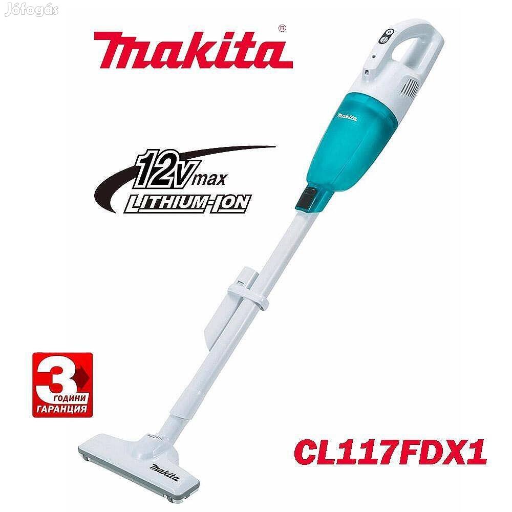 Új Makita CL117FDX1 Akkus porszívó 12V beépített akkumulátorral
