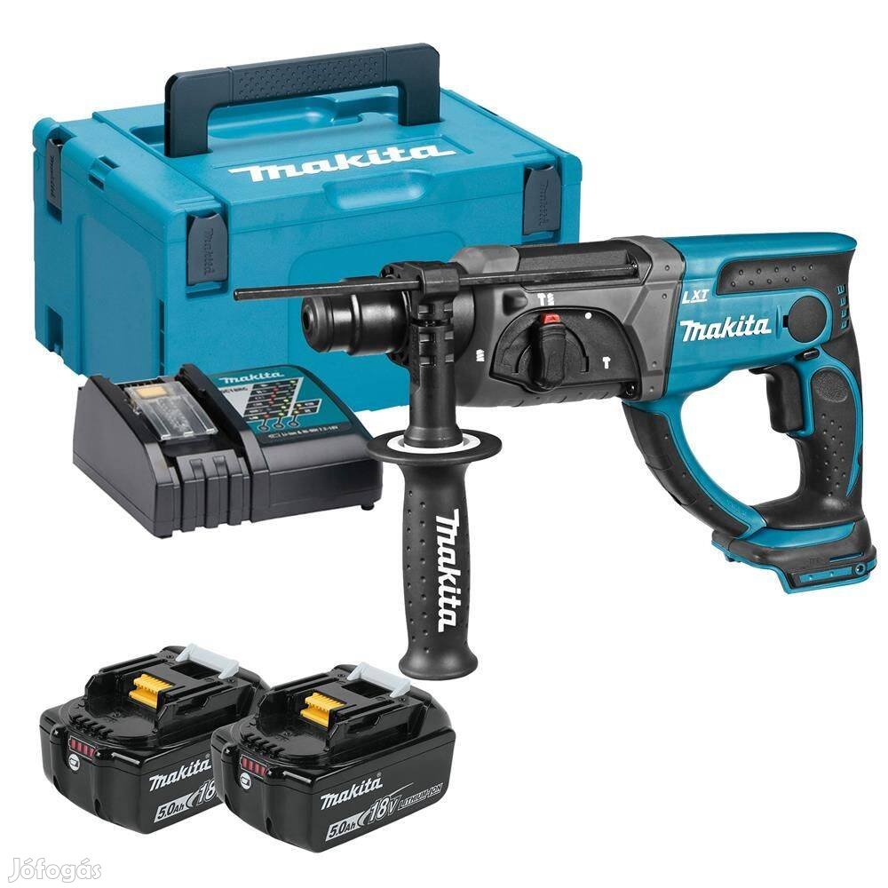 Új Makita DHR202RTJ Akkus fúró-vésőkalapács (18V/2x5.0Ah) Makpac koffe