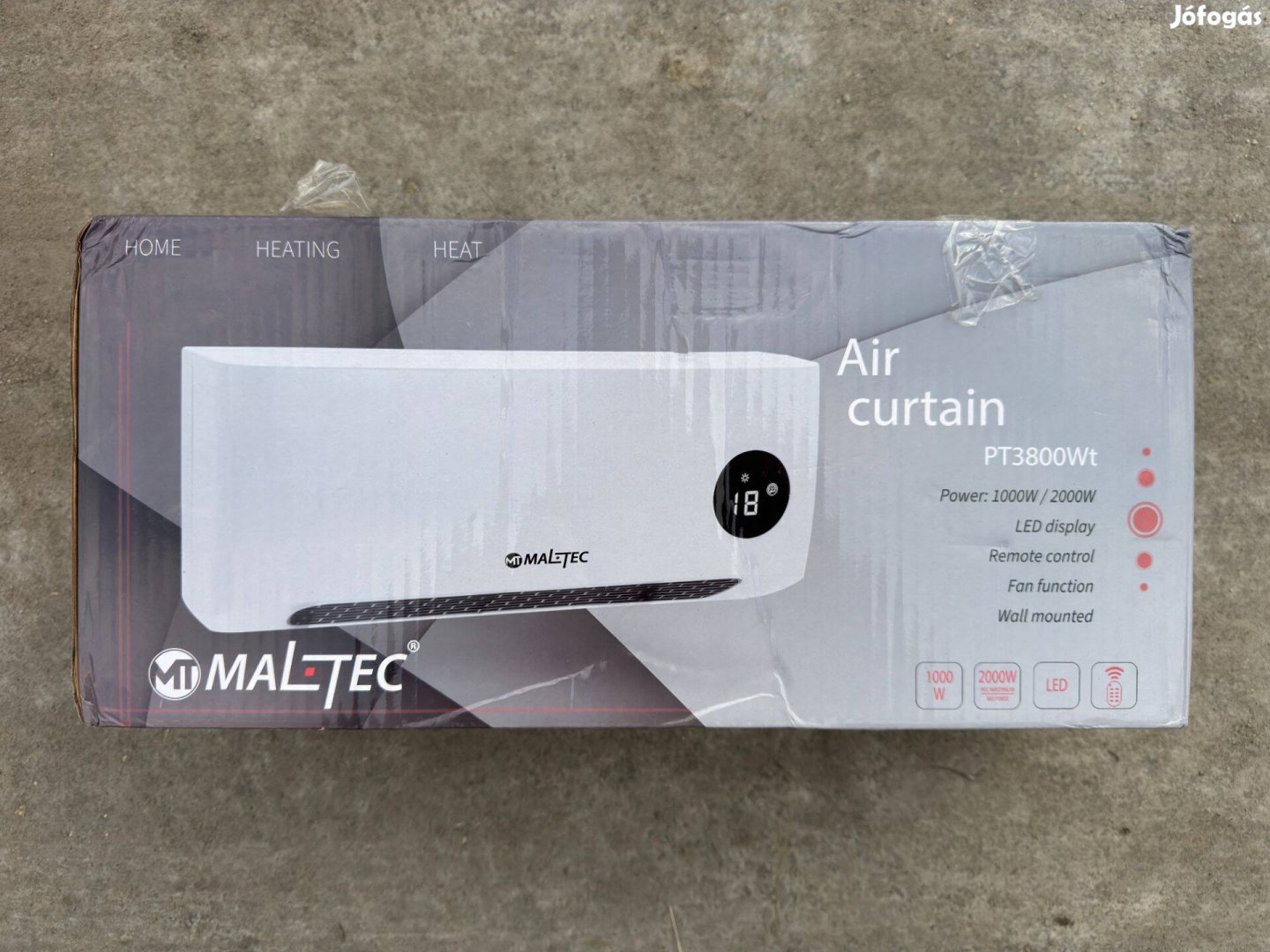 Uj Maltec PT3800WT Legfuggony Elektromos Fűtés 2000W Időzítő