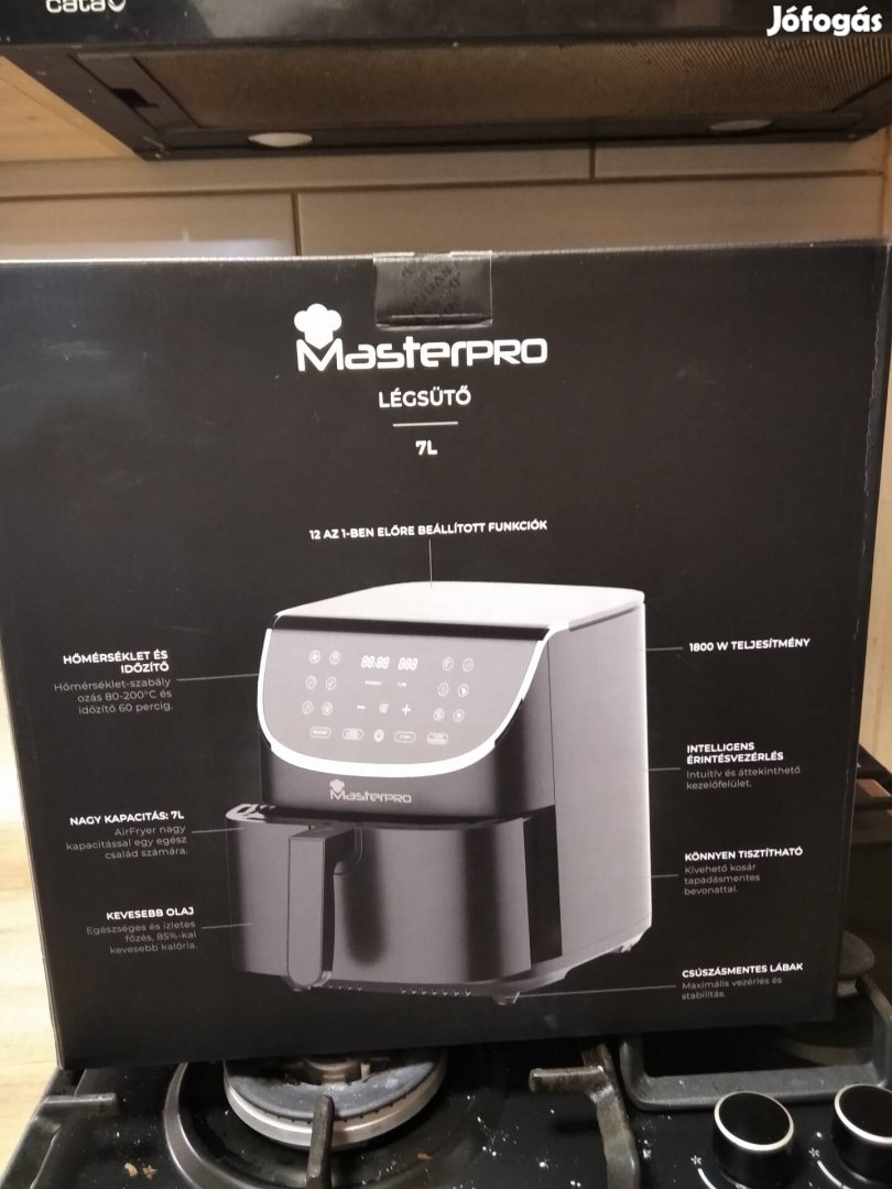 Új Masterpro 7 literes forrólevegős sütő,  airfryer