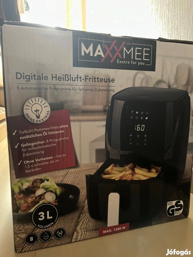 Új Maxxmee Heissluft, forrólevegős sütő, digitális, 3L