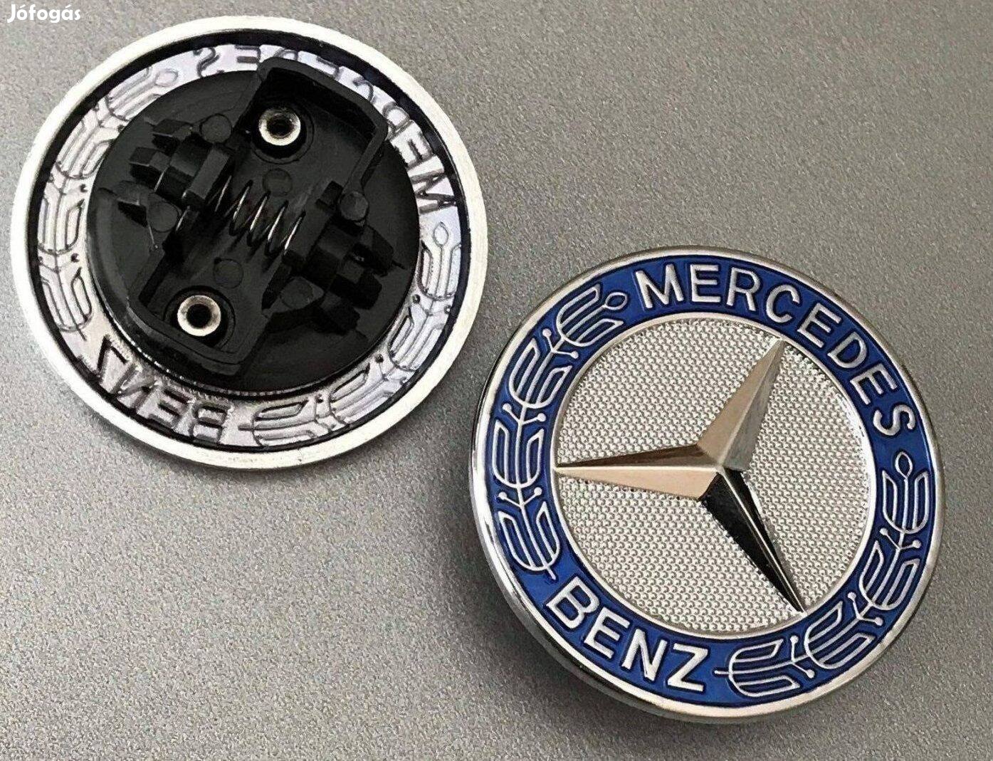Új Mercedes 57mm Gépház Géptető Motorháztető JEL Logo Embléma Felirat