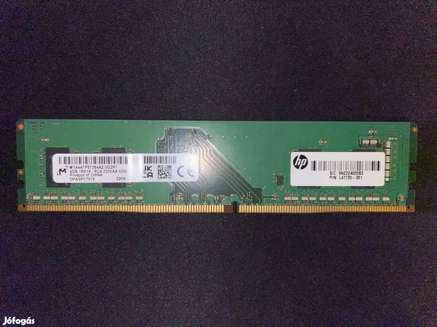 Új Micron 4 GB DDR4 3200 MHz asztali számítógép memória