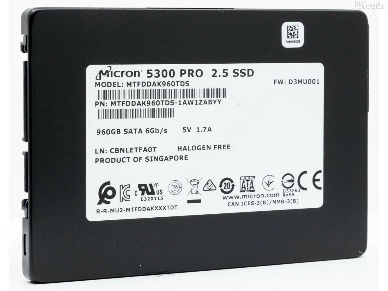 Új Micron 5300 Pro 960GB 1TB prémium SSD meghajtók