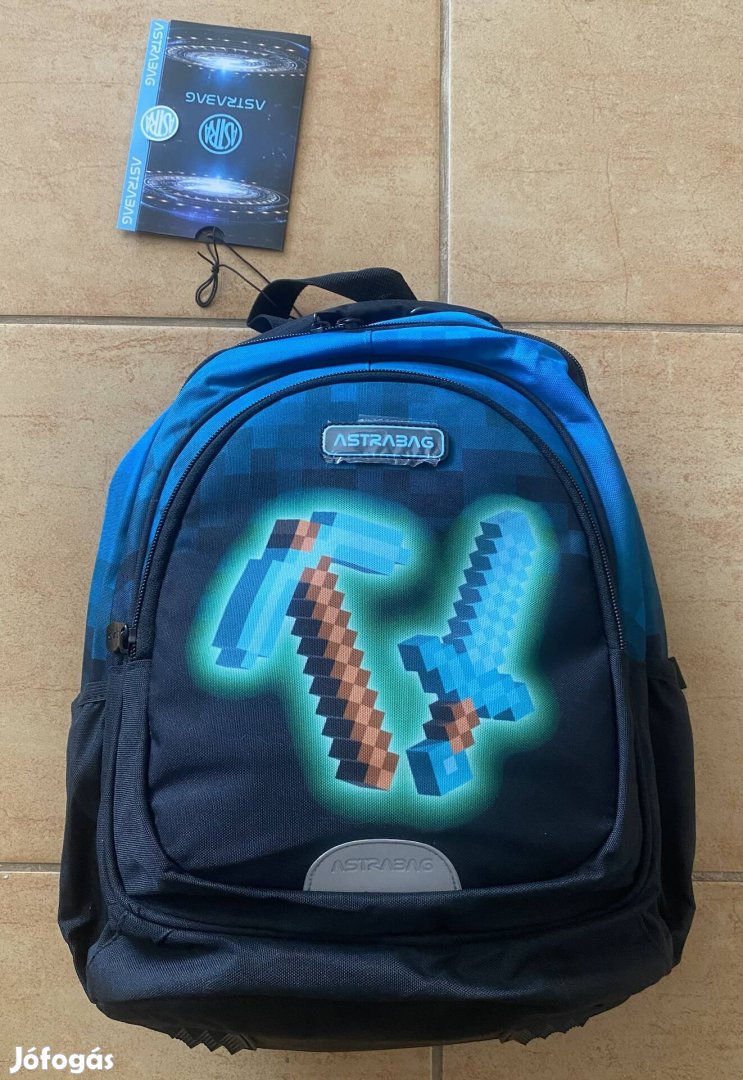 Új Minecraft Blue Pixel ergonomikus iskolatáska