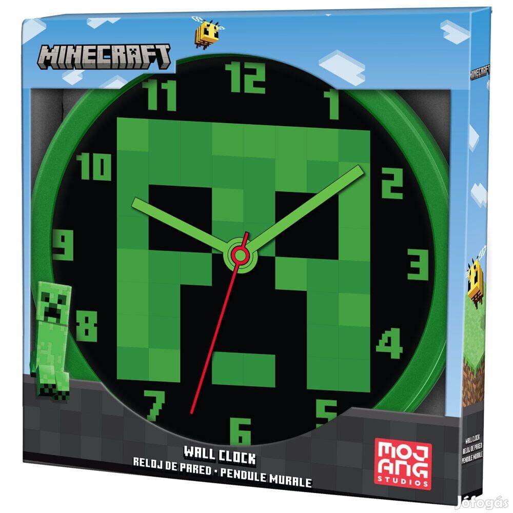 Új Minecraft zöld fali óra gyerek szobába - Debrecen