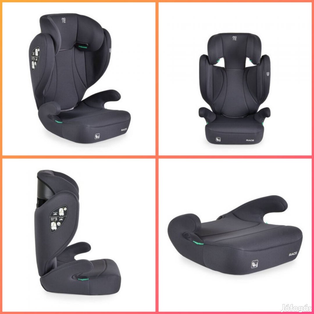 Új Moni Race gyerekülés 100-150 cm ig szürke