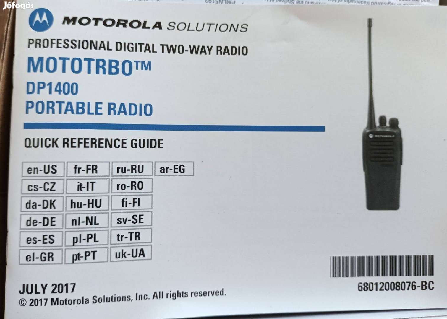 Új Motorola mototrbo DP1400 új 2db/ csomag