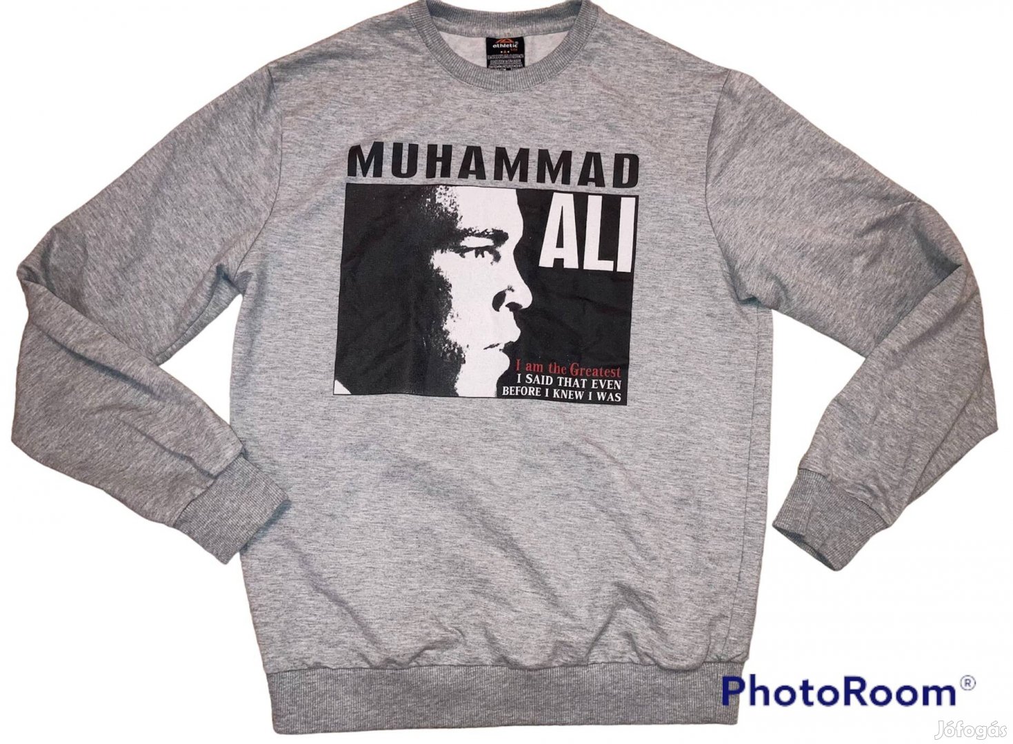 Új Muhammad Ali 'Iam the greatness' L pamut passzés ritka pulóver