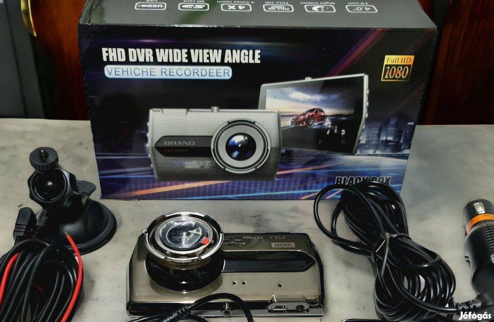 Új Nagy látószögű, menetrögzítő autós kamera, FHD DVR magyar menüs