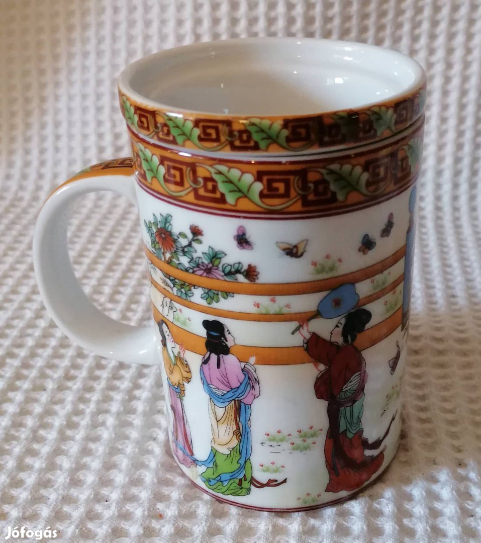 Új Nagyon Szép Kínai Porcelán Tea Készítő Bögre Szűrővel