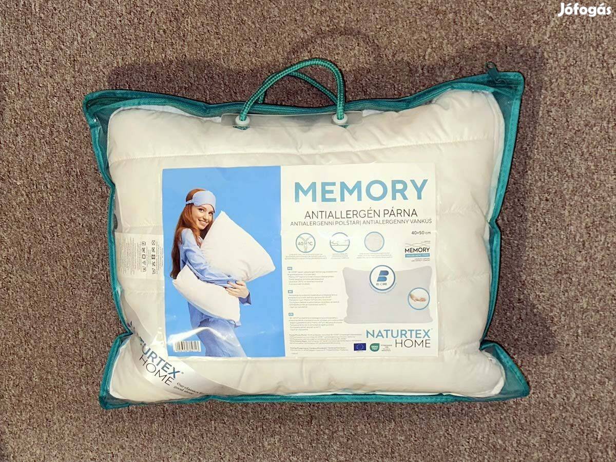 Új Naturtex memóriahabos Memory antiallergén párna 40x50 cm kispárna