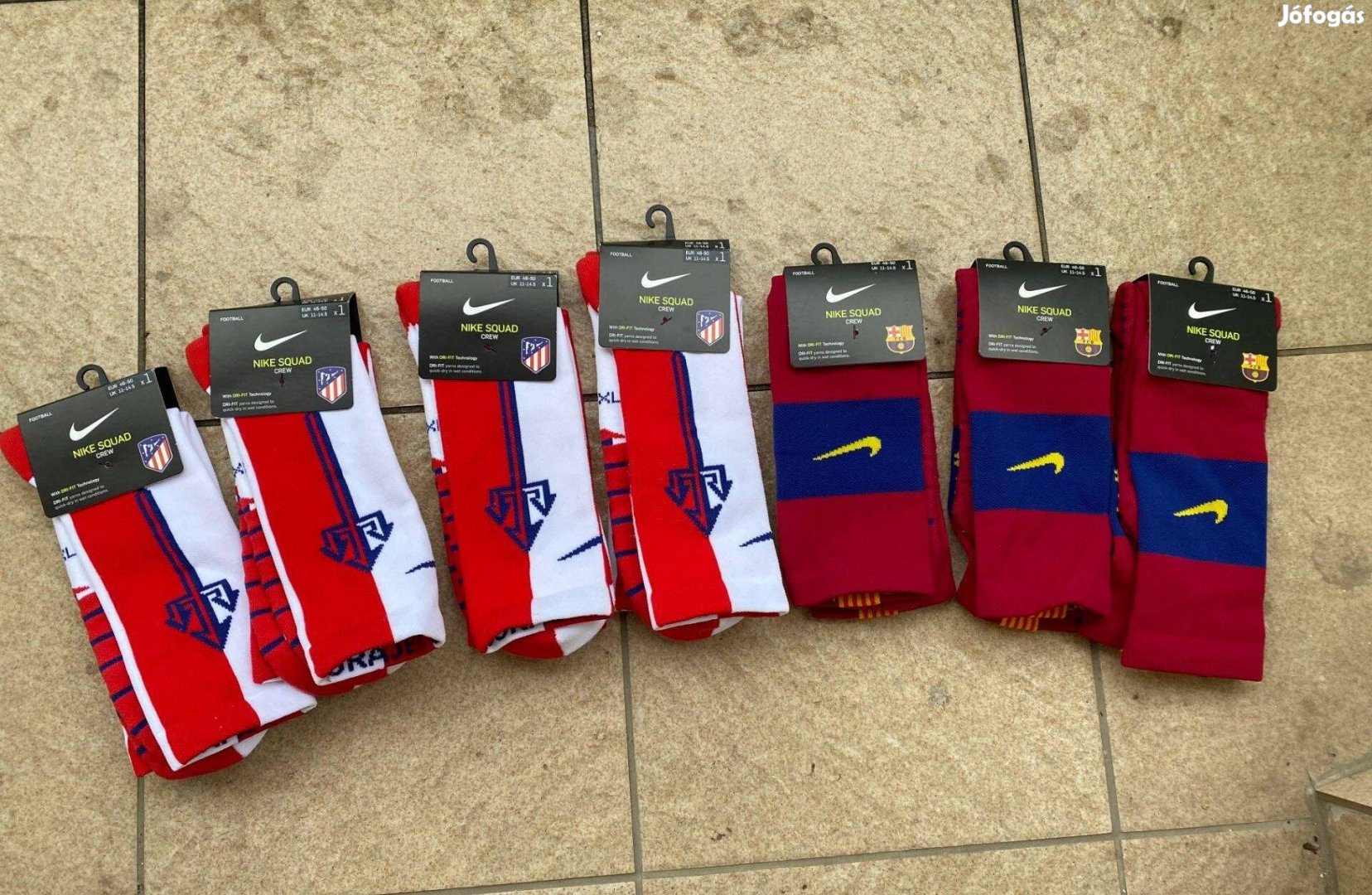 Új Nike Squad Atletico Madrid & FC Barcelona 7 pár Zokni XL-esek