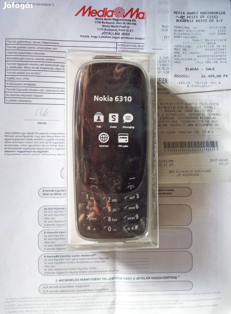 Új Nokia 6310 (garanciával)
