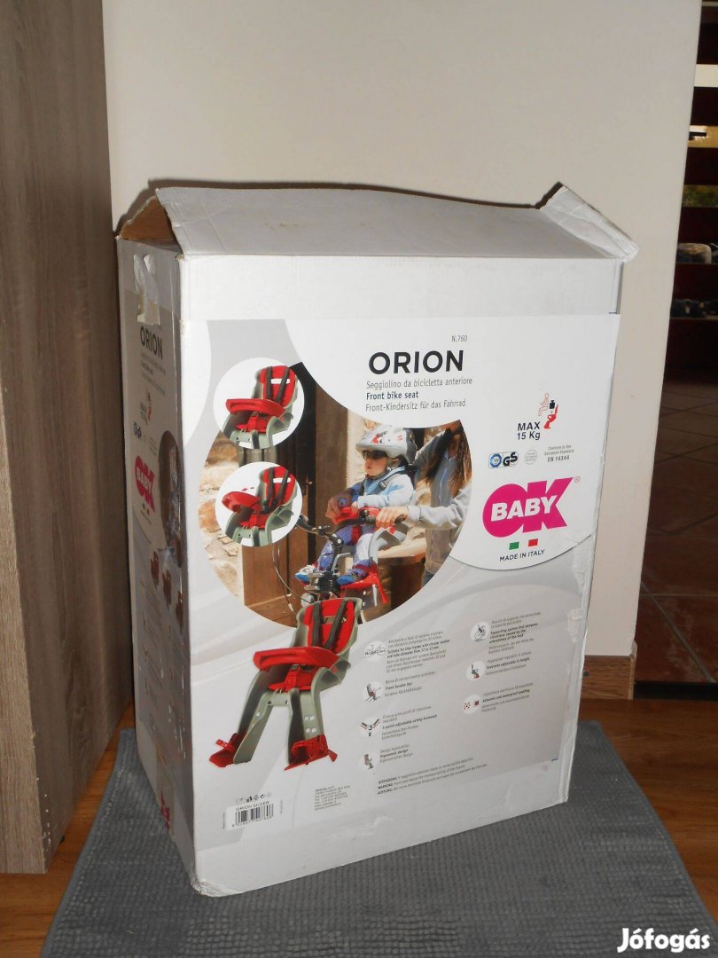 Új OK Baby Orion Grey-Red bicikliülés előre