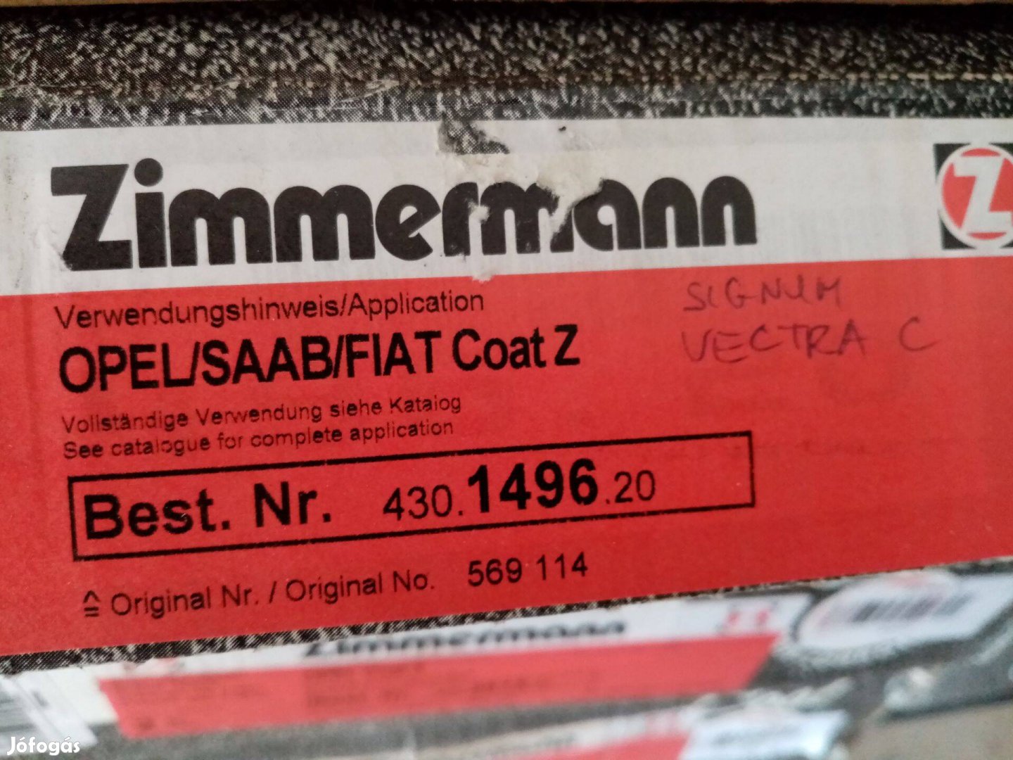 Új Opel Signum Vectra C Zimmermann 2002-2009 féktárcsa 430149620