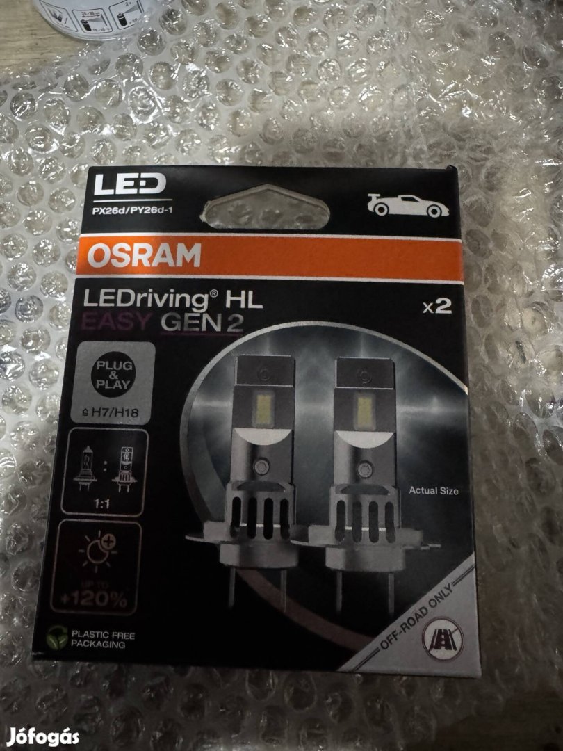 Uj Osram Ledriving HL EASY GEN 2 H7/H18 LED fényszóró lámpa 2db/csomag