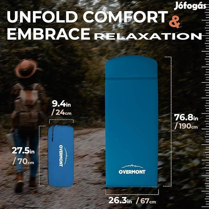 Új Overmont önfelfújó kemping memóriahabos hálószőnyeg