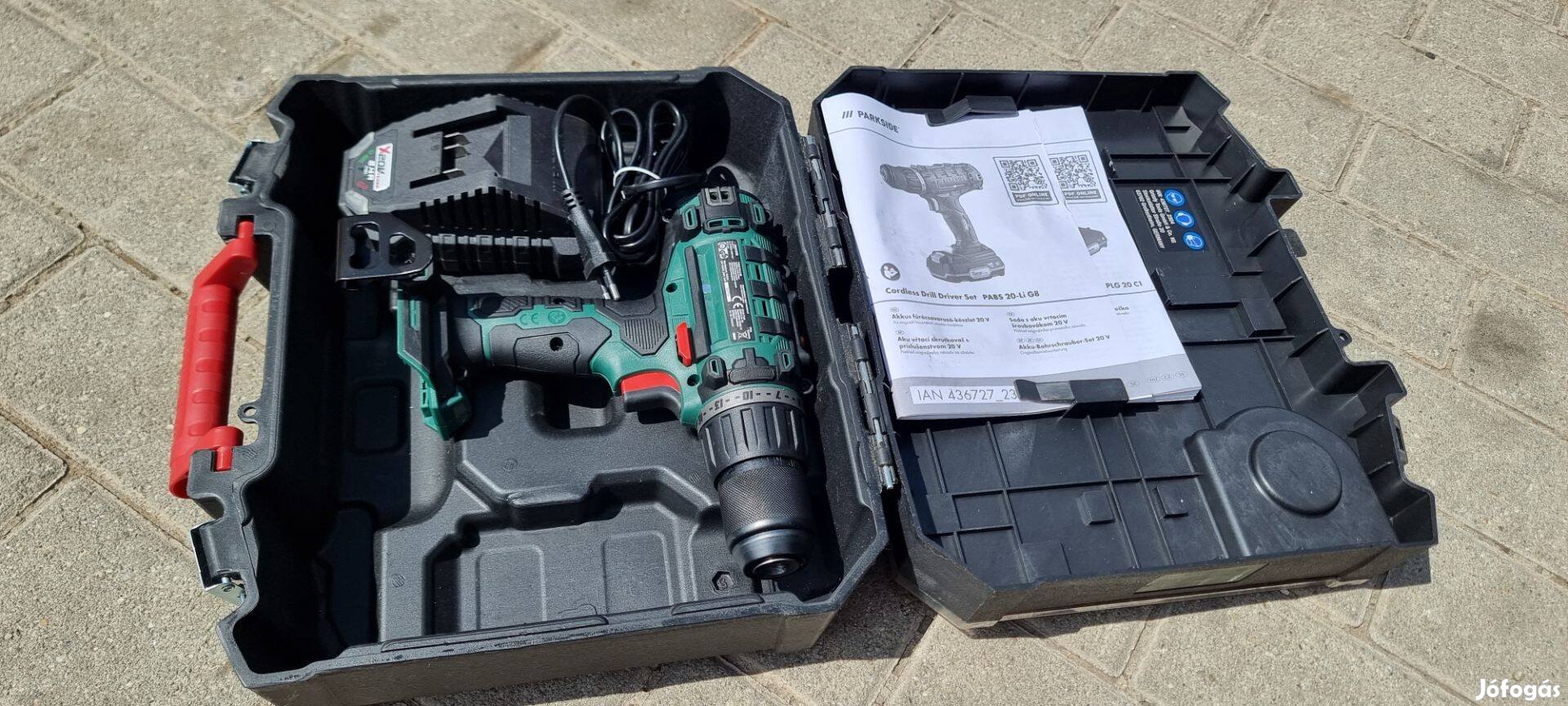 Új Parkside Pabs 20-Li G8 Extra X20V akkus csavarbehajtó fúrógép