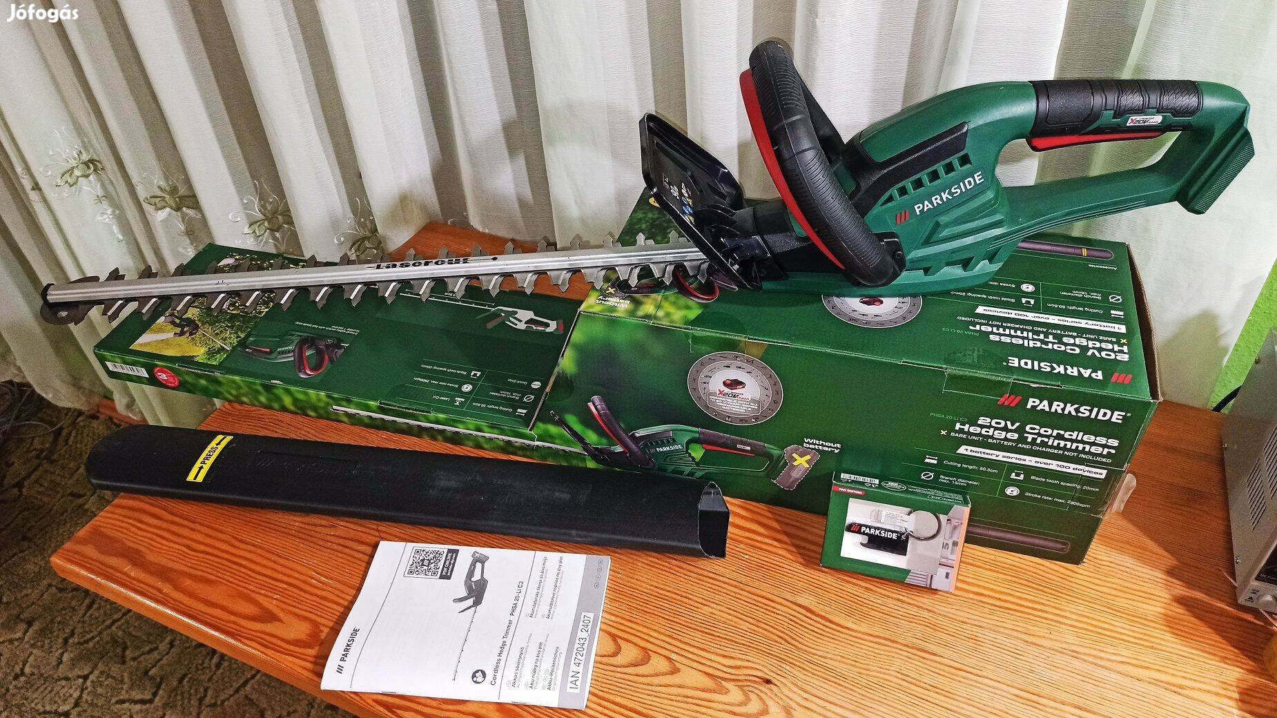 Új Parkside Phsa 20-Li C3 akkus sövényvágó 20V eladó ajándék