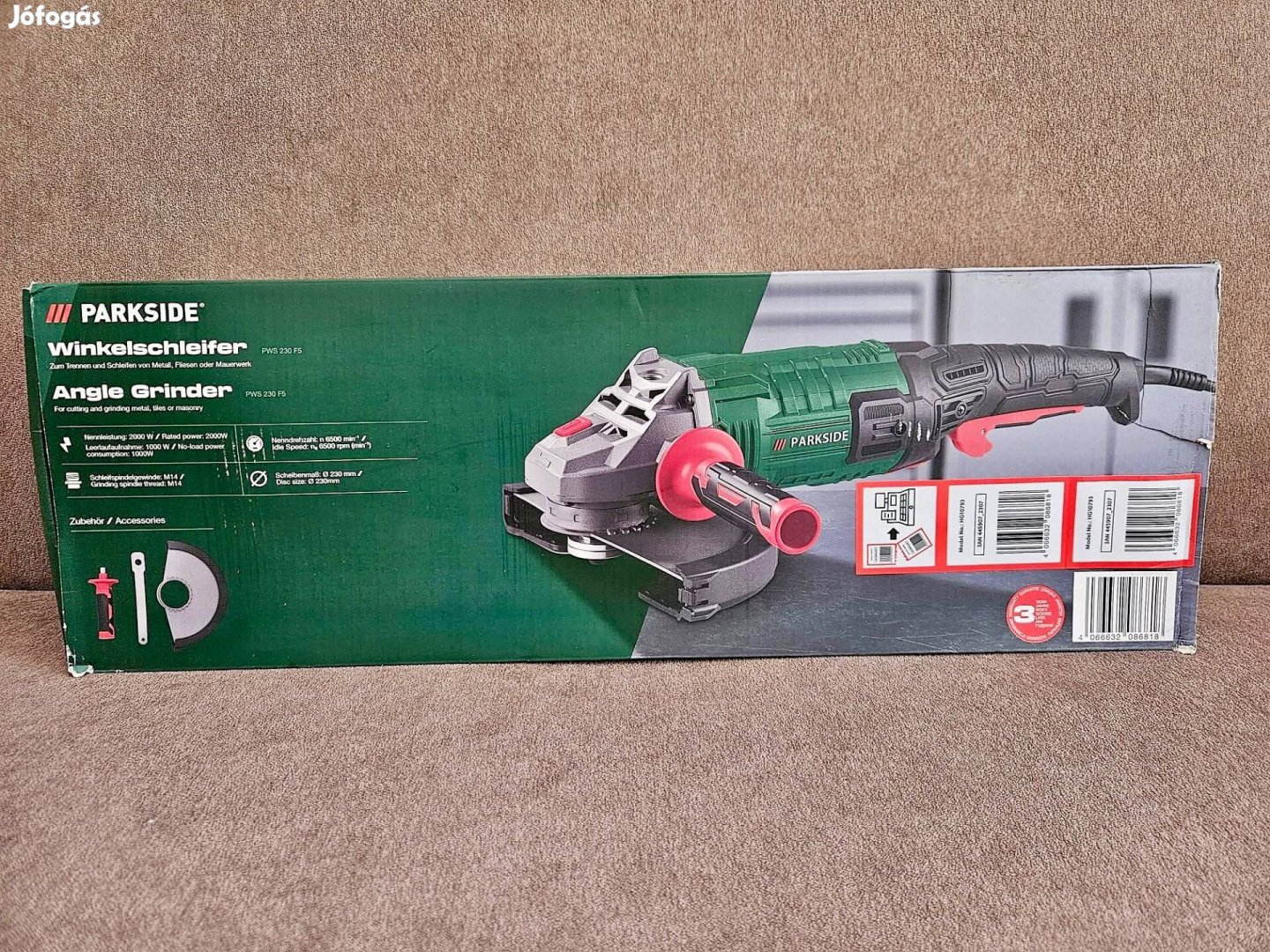 Új Parkside Pws 230 F5 2000W-os Sarokcsiszoló, Nagy Flex