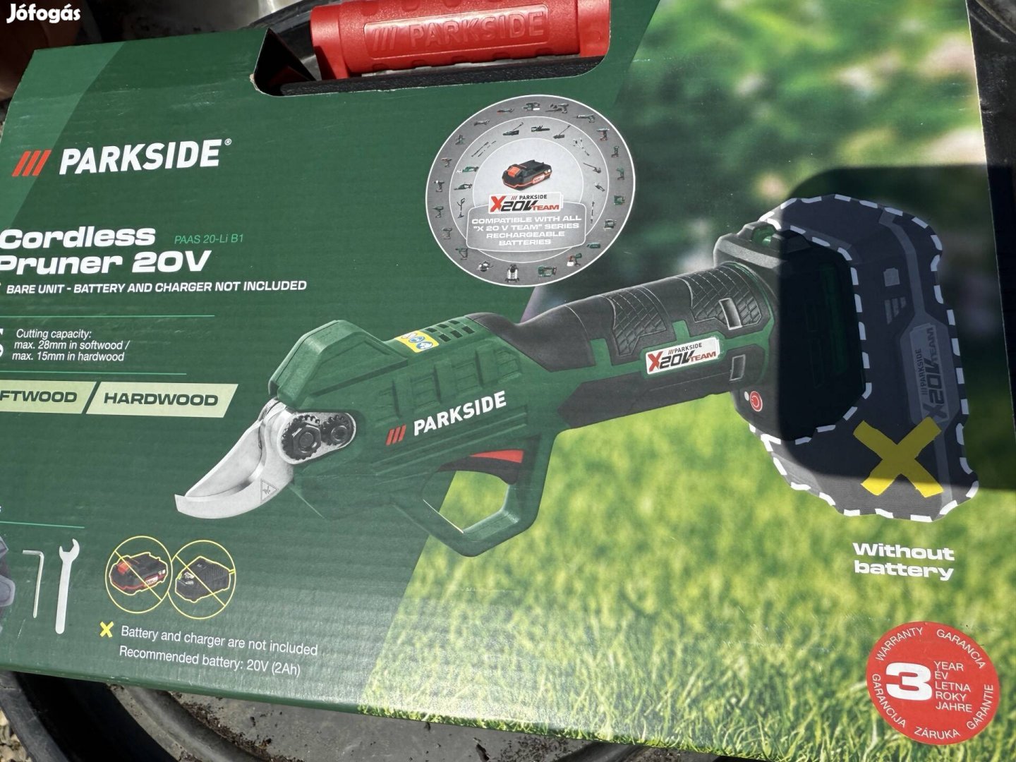 Új Parkside akkus metszőolló 3 év Gari