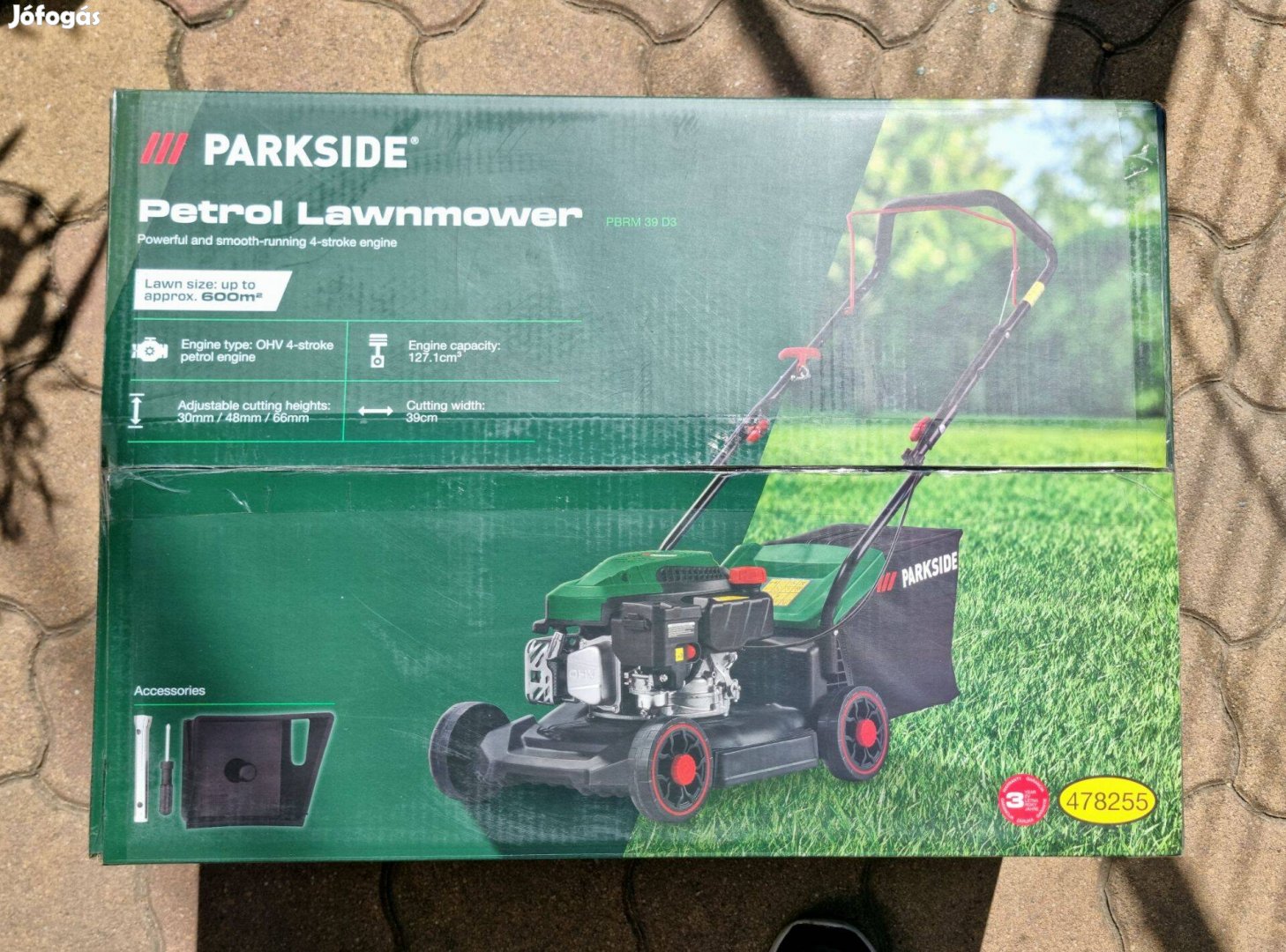 Új Parkside benzinmotoros fűnyíró 127ccm Pbrm 39 D3