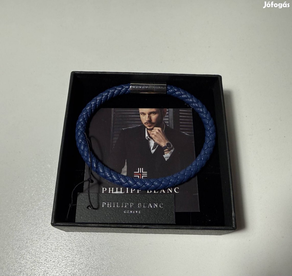 Új Philipp Blanc, Fonott bőrkarkötő, Sötétkék szín