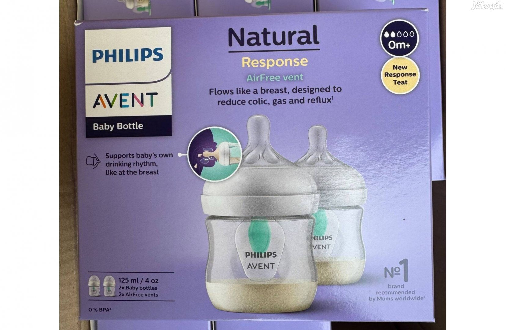 Új Philips Avent Natural Response Cumisüveg 2 x 125 ml Airfree