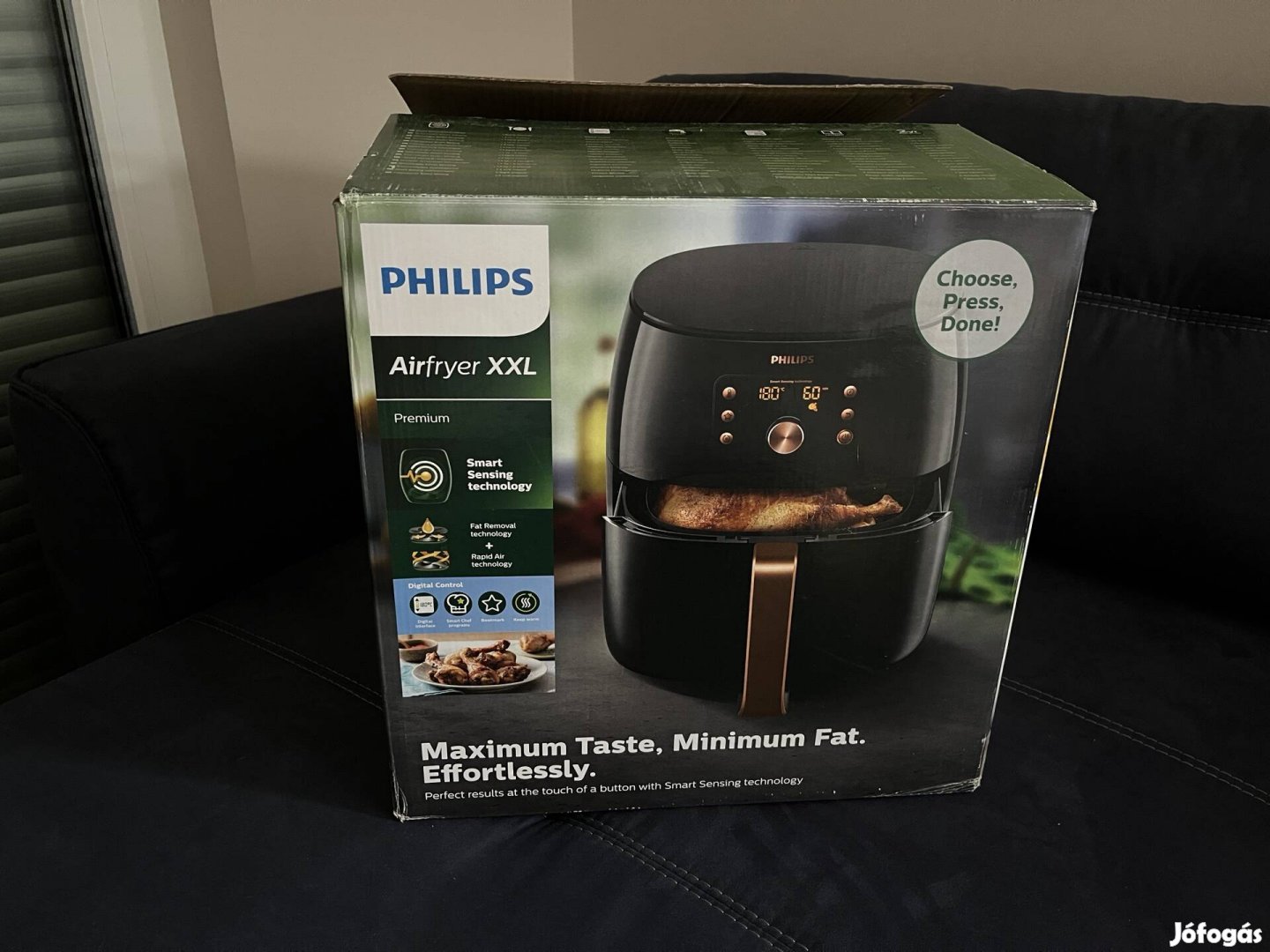 Új Philips HD9867/90 Prémium Airfryer XXL Forrólevegős sütő wifi