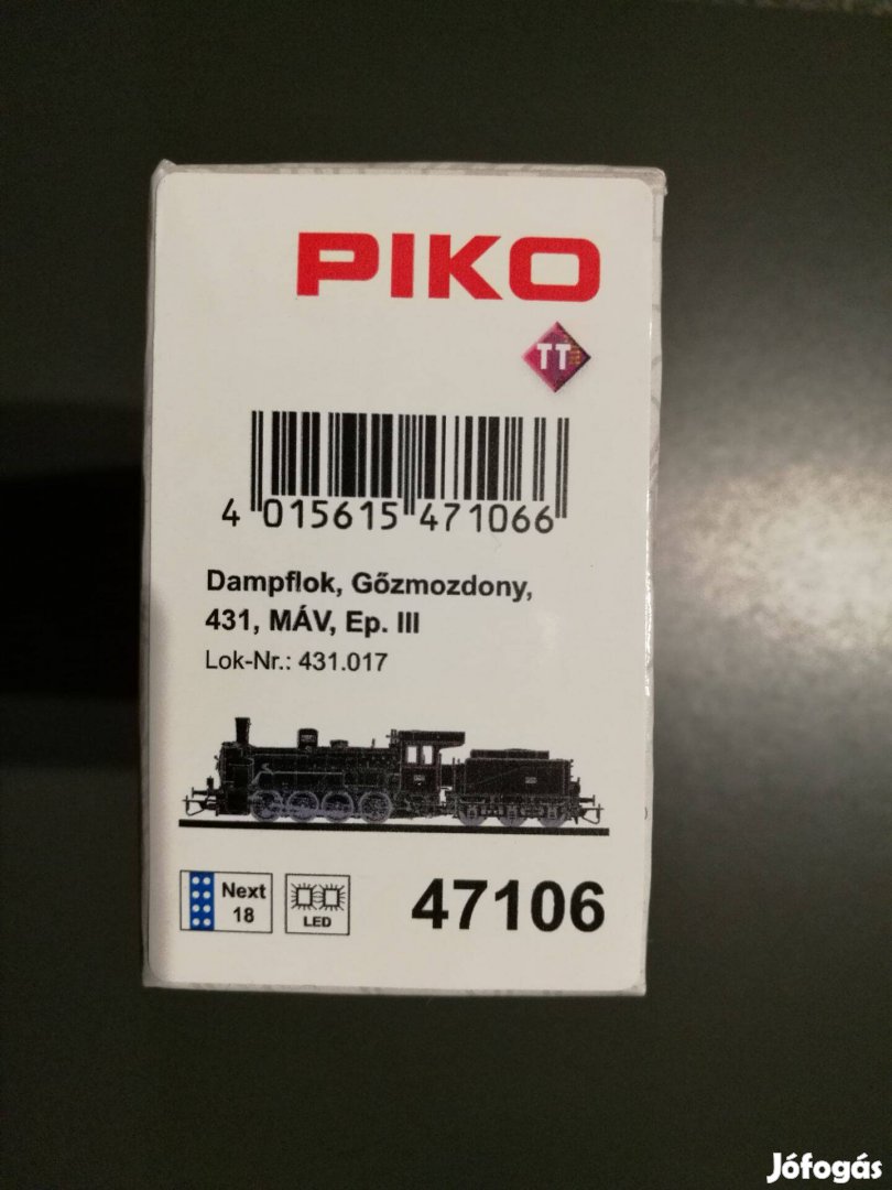 Új Piko 47106 TT (1:120) 12mm nyomtávú MÁV 431 -s gőzmozdony