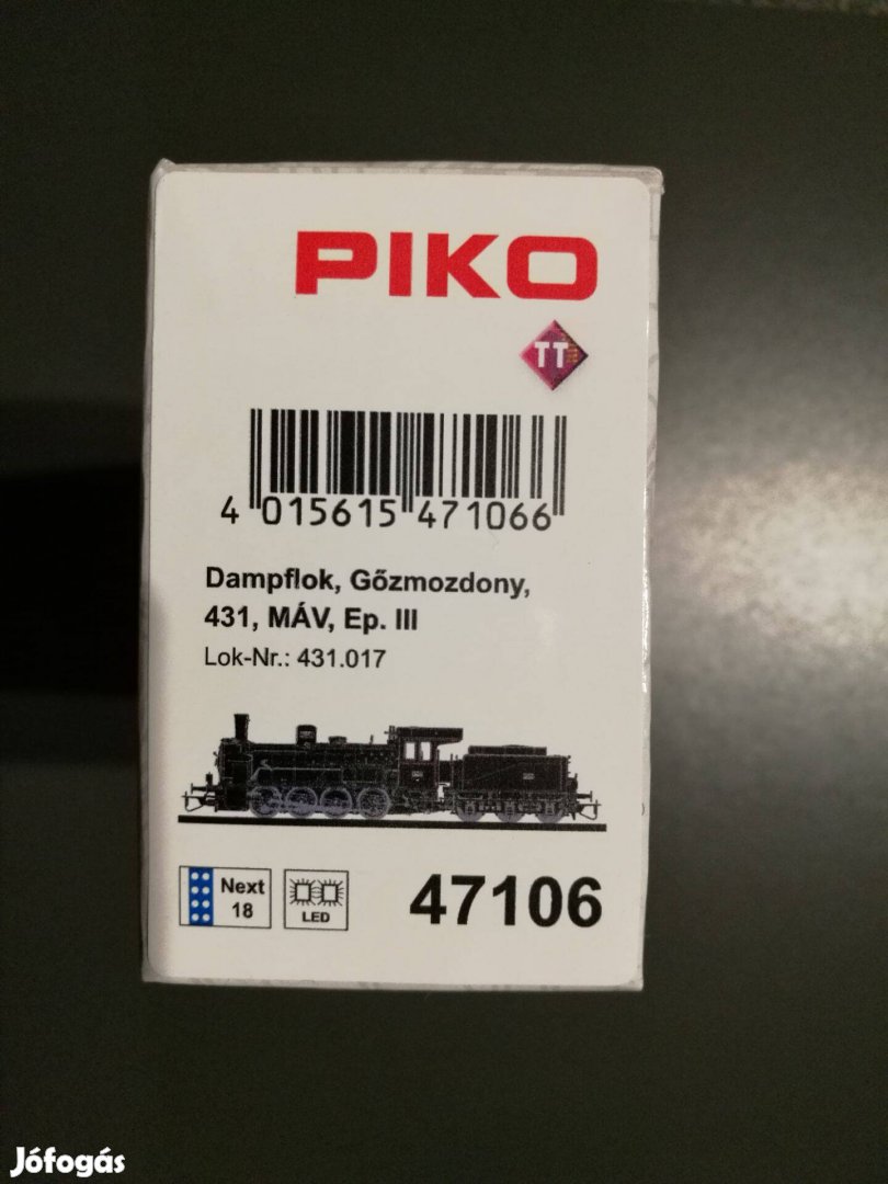 Új Piko 47106 TT (1:120) 12mm nyomtávú MÁV 431 -s gőzmozdony