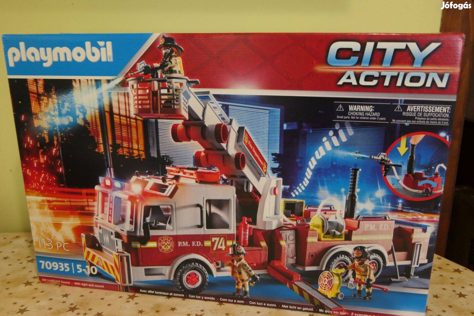 Új Playmobil City Action 70935 óriás tűzoltóautó működő vízágyú