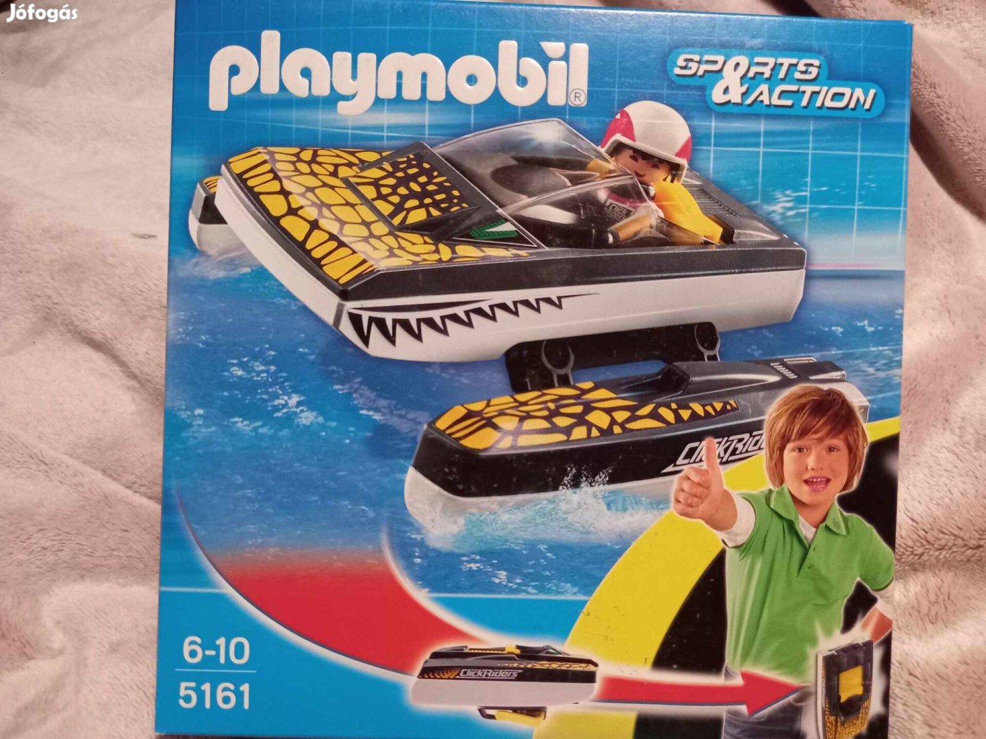 Új Playmobil Click Go Krokodilcsónak, Siklóhajó , övre csatolható