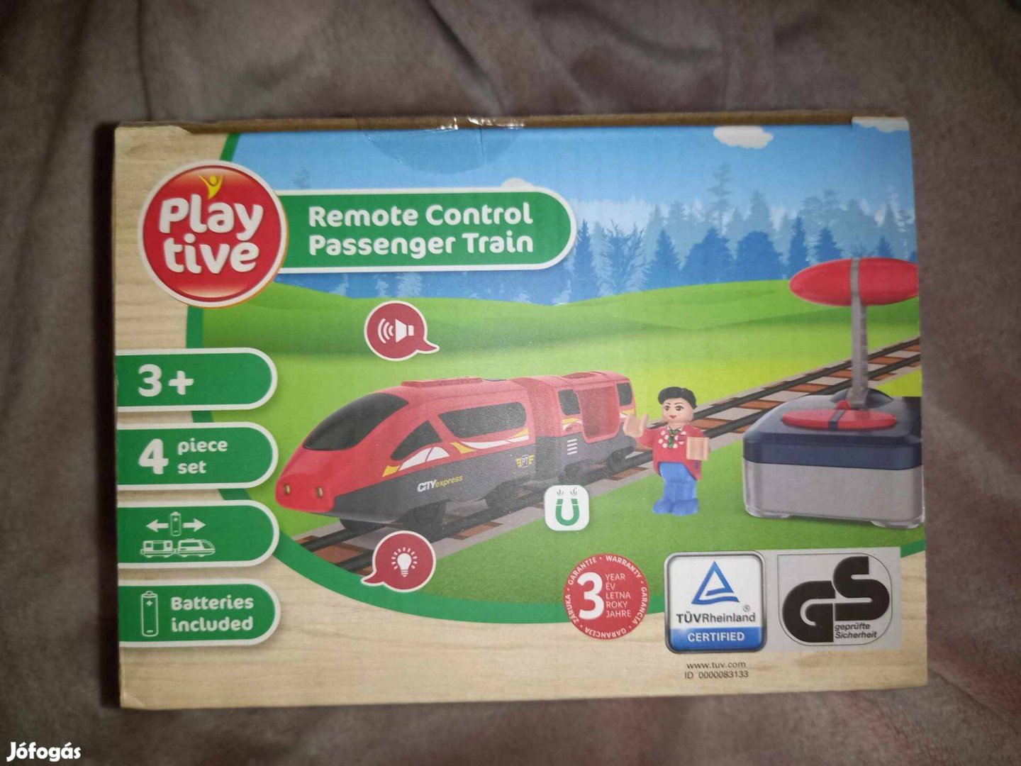 Új Playtive piros fa vonatpályához távirányítós vonat 9500ft