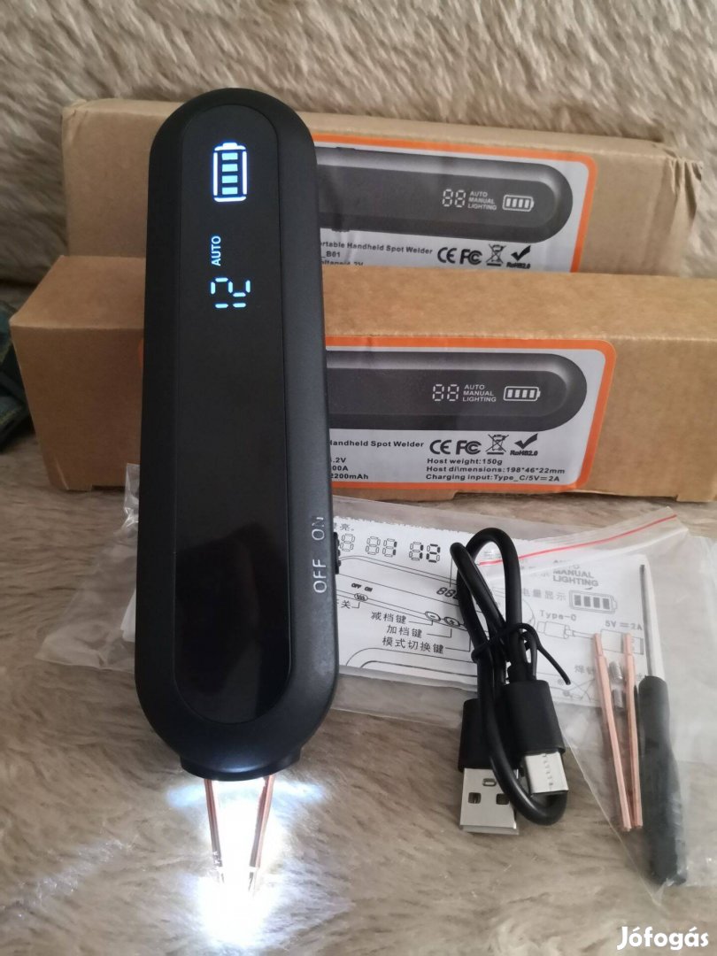 Új Ponthegesztő készlet Budapesten 18650 12V ról működő,