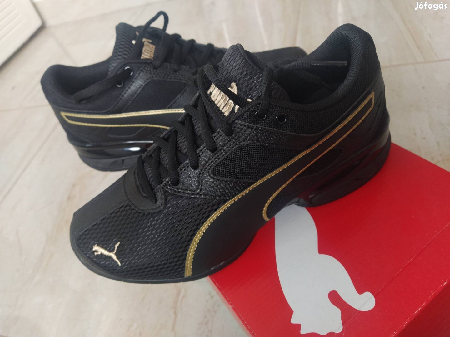 Új Puma fekete arany sportcipő 38-as
