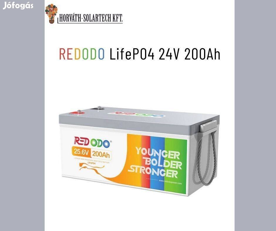 Új Redodo 24V 200Ah Lifepo4 akkumulátor lítium vasfoszfát akku