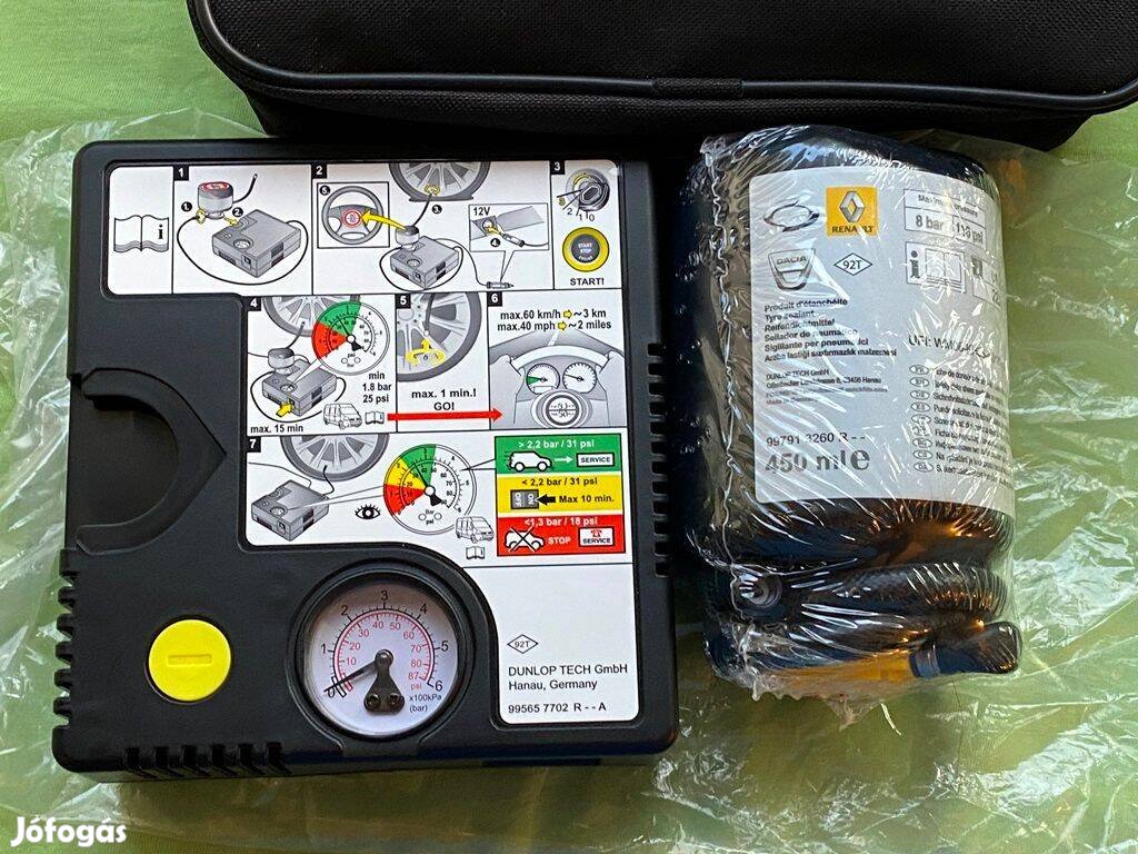 Új Renault / Dacia gyári defekt javító készlet kompresszor és folyadék