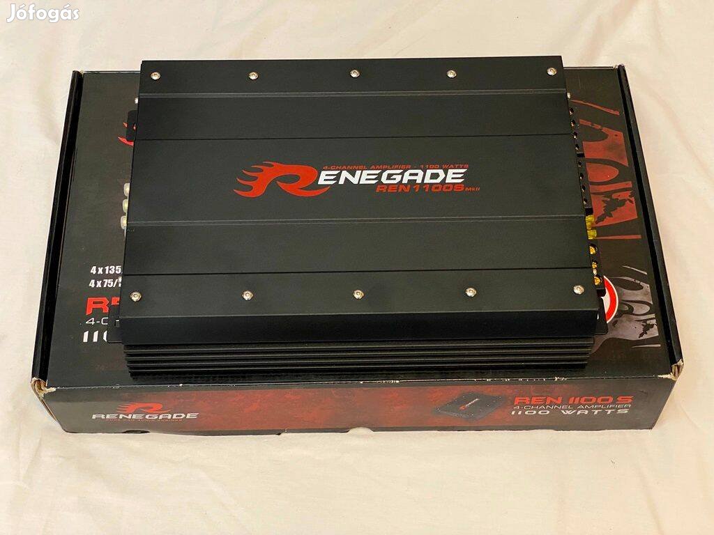 Új Renegade REN-1100S autós erősítő 4ch 1100Watt dobozában