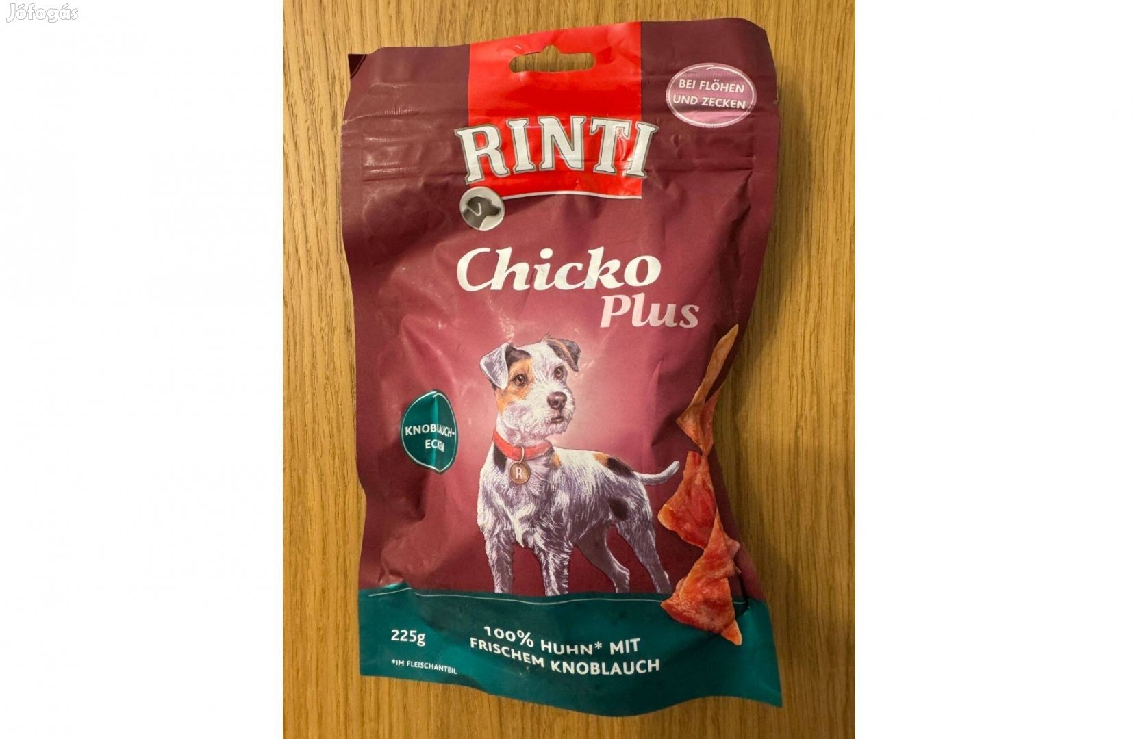 Új Rinti Chicko Plus fokhagymás háromszög Jutalomfalat Kutya225g