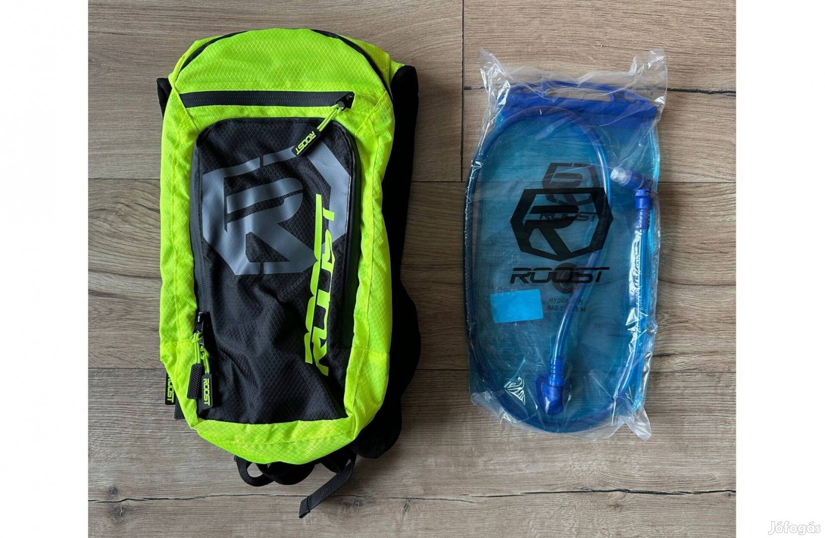 Új Roost fluo sárga ivóhátizsák, hidratációs enduro, túra hátizsák