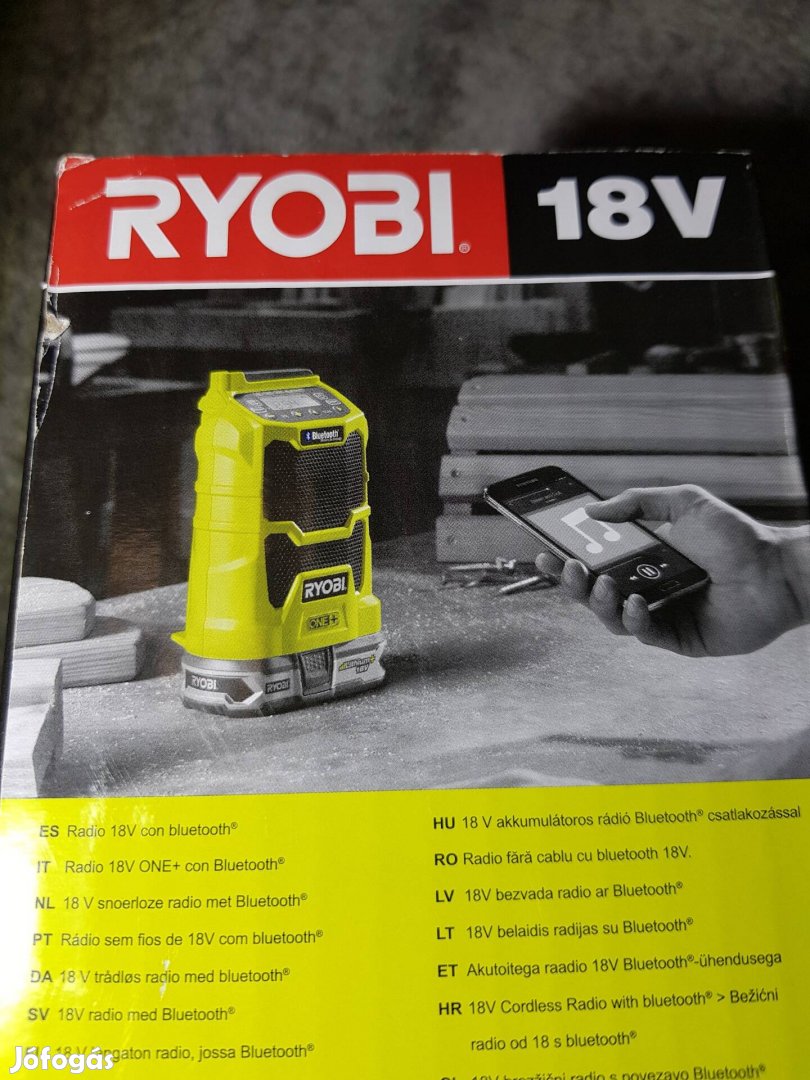 Új Ryobi R18R-0  Akkumulátoros rádió Bluetooth-al 18V akkus rádió 