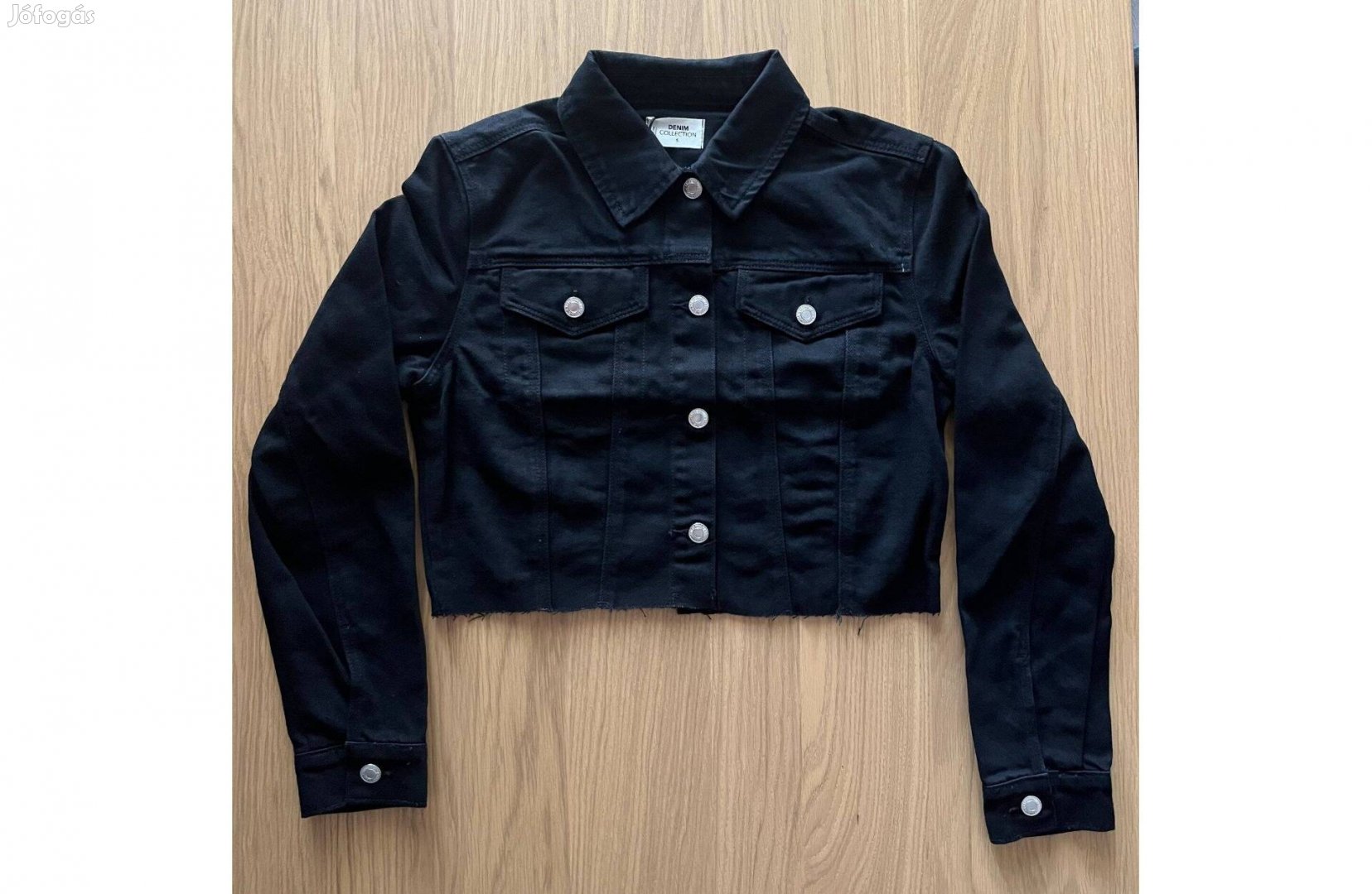 Új S M Tally Weijl Pamut Farmer Dzseki Jacket Kabát Női Fekete
