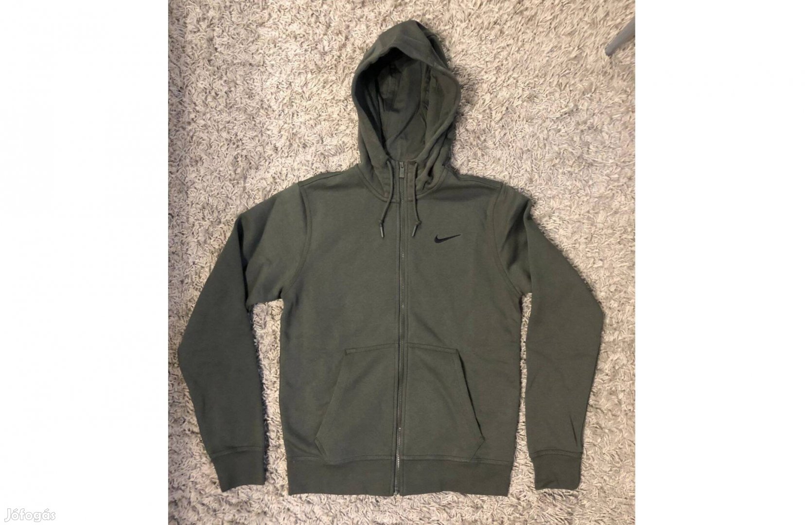 Új S Nike Club Fleece Olive Hoodie Oliva Kapucnis Pulcsi Zöld
