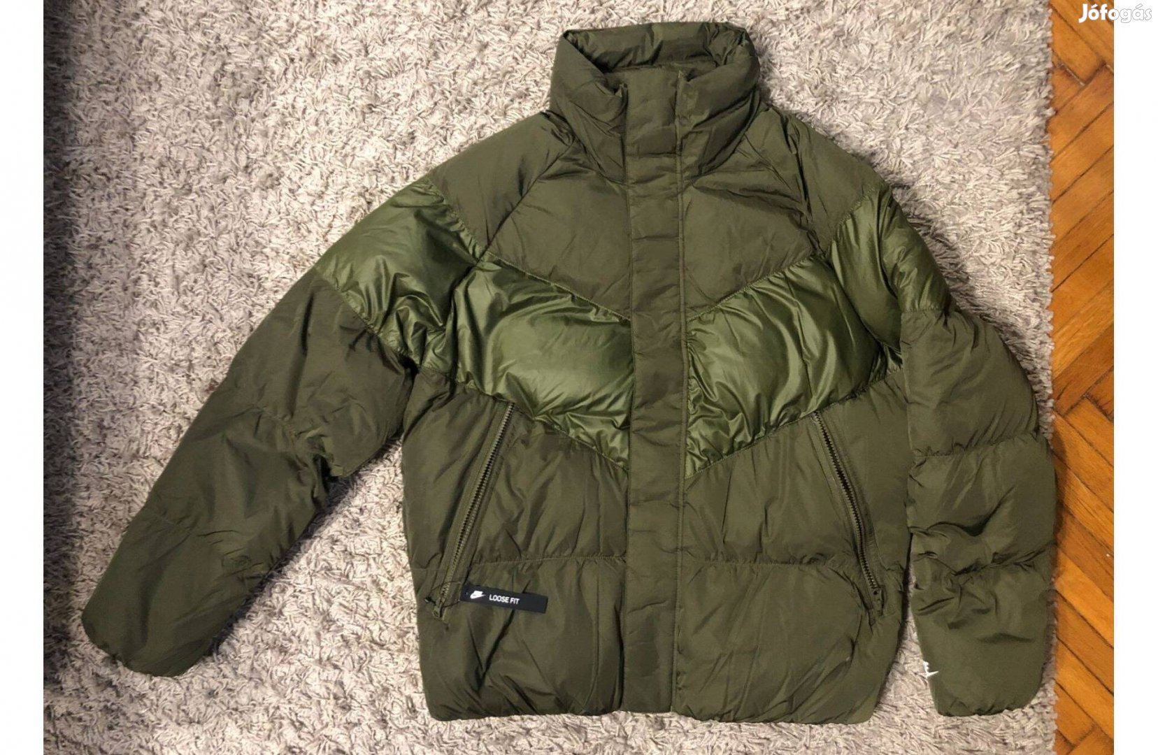 Új S Nike Down Fill Jacket Olive Tollkabát Kabát Téli Olajzöld Pufi