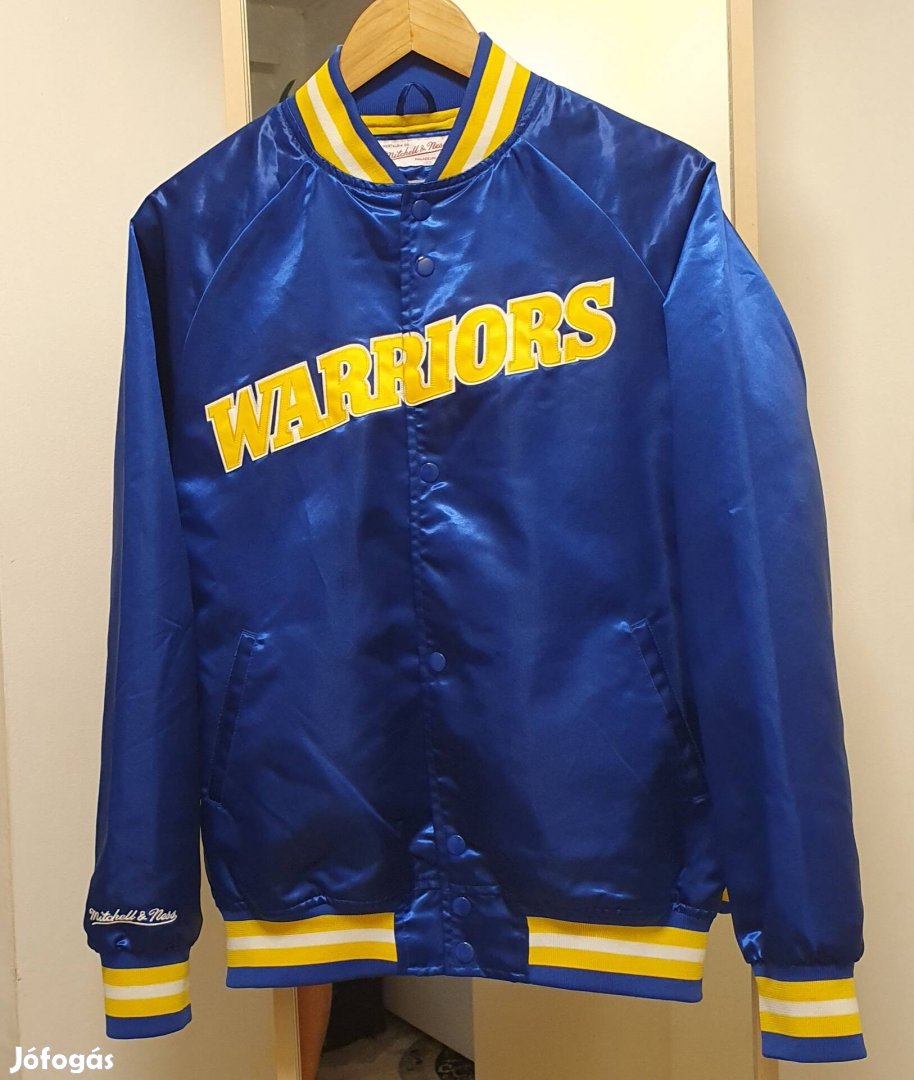 Új S-es Mitchell & Ness Warriors NBA varsity bomber dzseki kabát