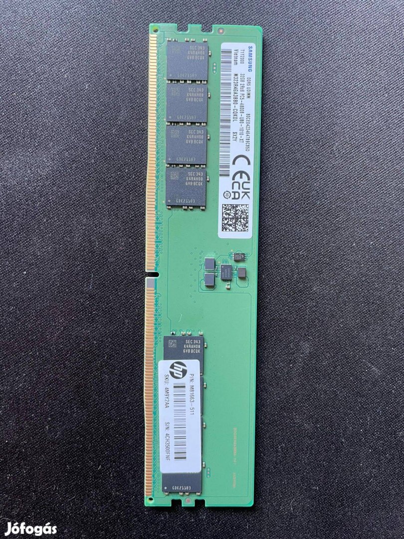 Új Samsung 32 GB DDR5 4800 MHz asztali számítógép memória